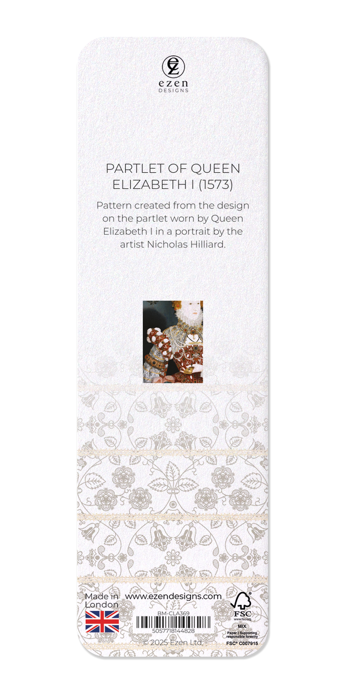 Ezen Designs - Partlet of Queen Elizabeth I (1573) - Bookmark - Back