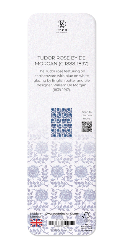 Ezen Designs - Tudor Rose by de Morgan (c.1888-1897) - Bookmark - Back