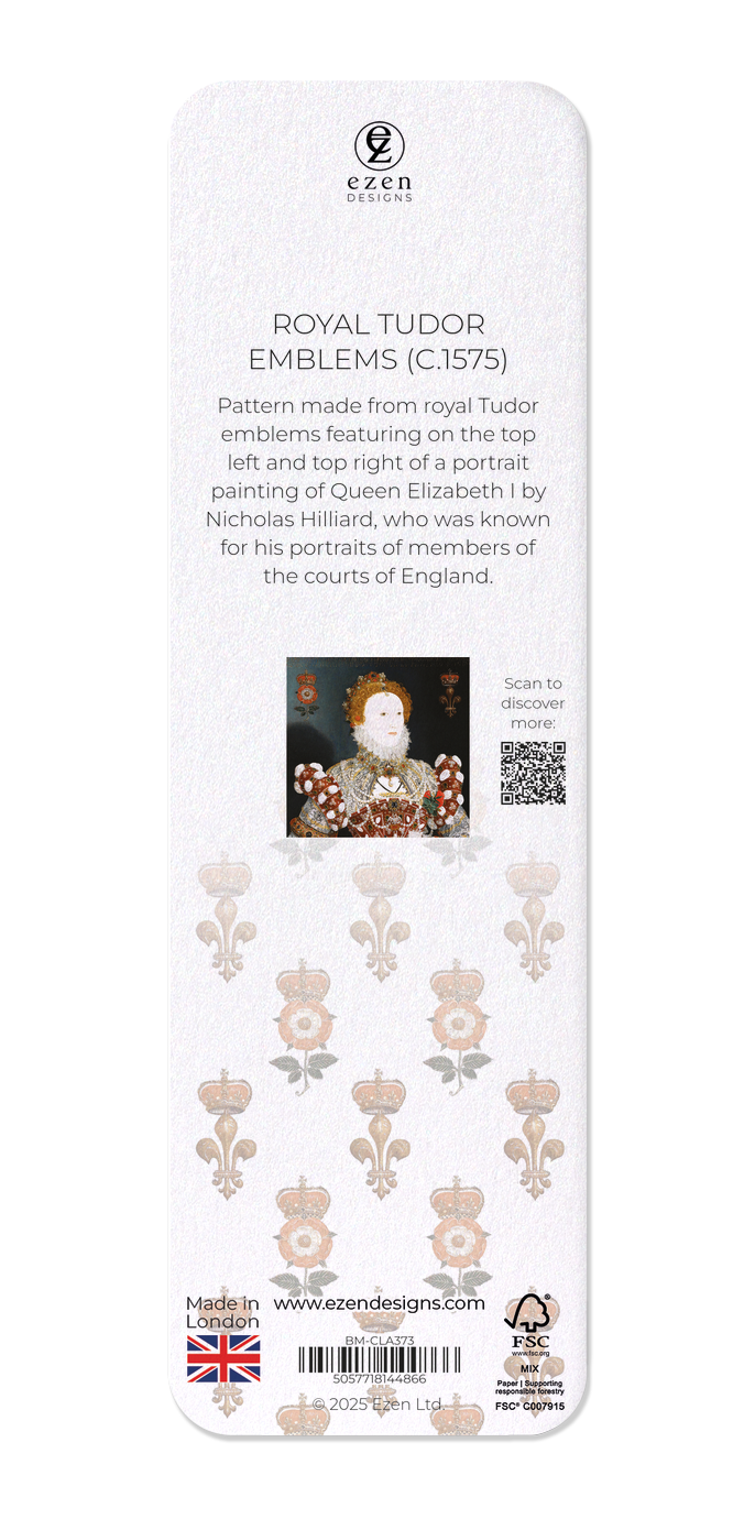Ezen Designs - Royal Tudor Emblems (c.1575) - Bookmark - Back