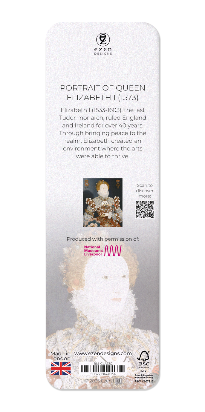 Ezen Designs - Portrait of Queen Elizabeth I (1573) - Bookmark - Back