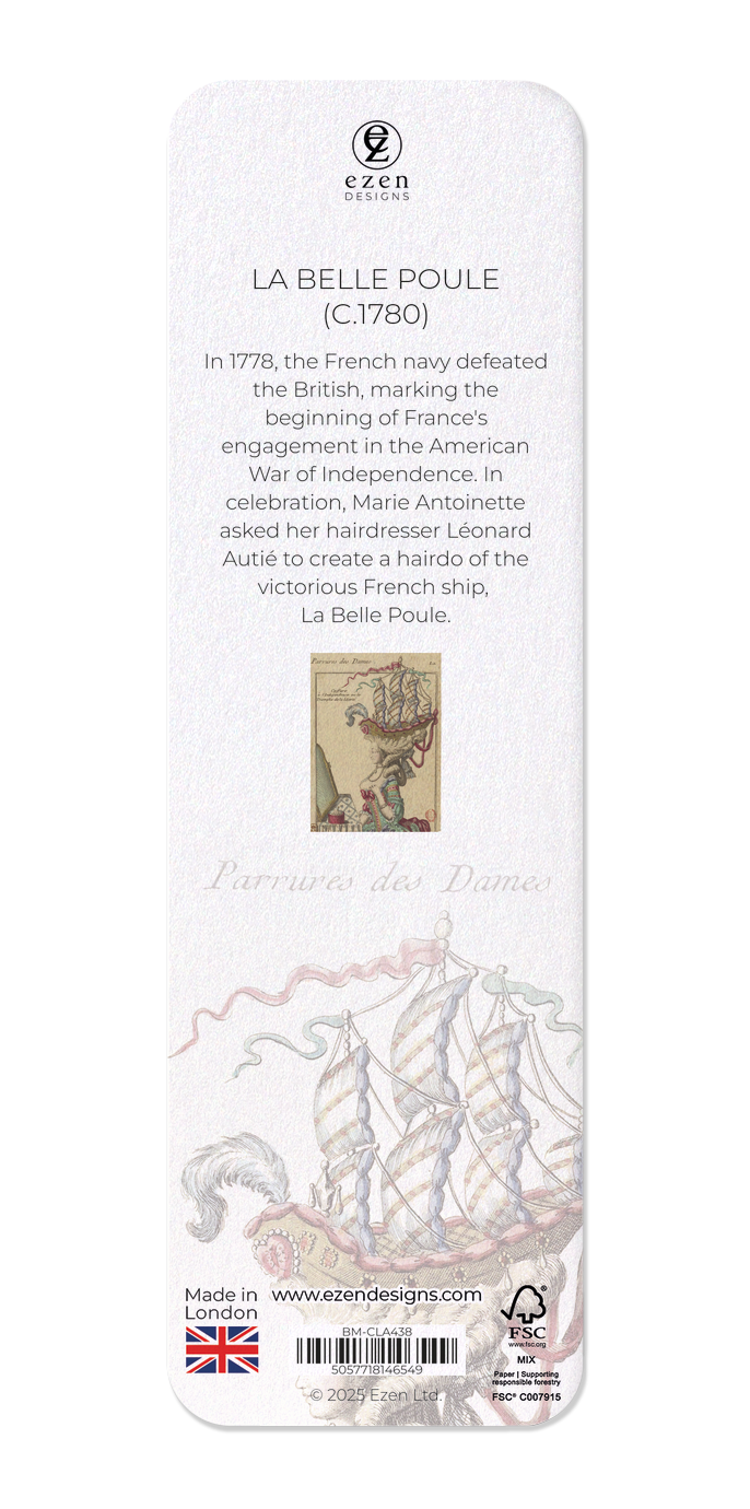 Ezen Designs - La Belle Poule (c.1780) - Bookmark - Back