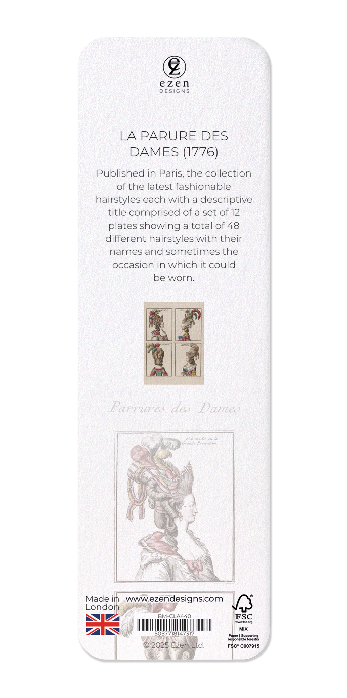 Ezen Designs - La Parure des Dames (1776) - Bookmark - Back