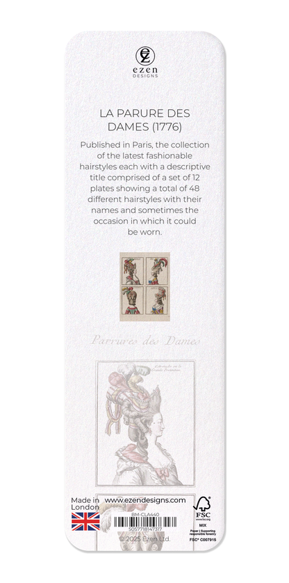 Ezen Designs - La Parure des Dames (1776) - Bookmark - Back