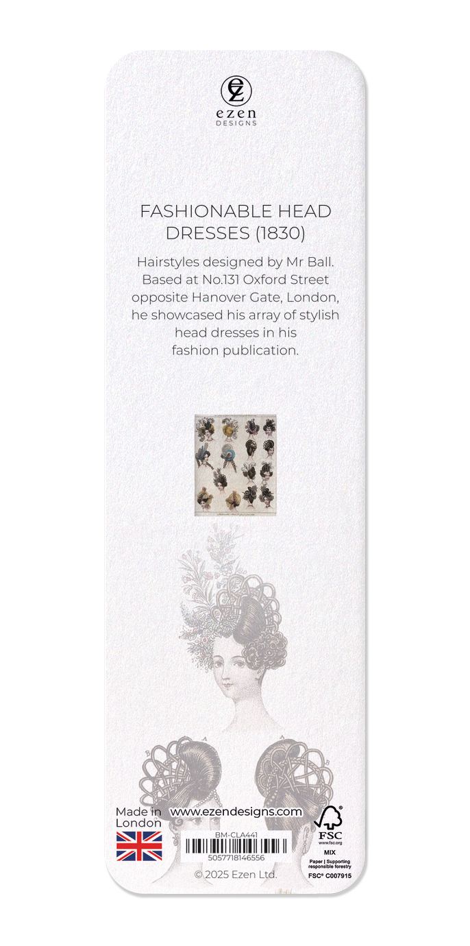 Ezen Designs - Fashionable Head Dresses (1830) - Bookmark - Back