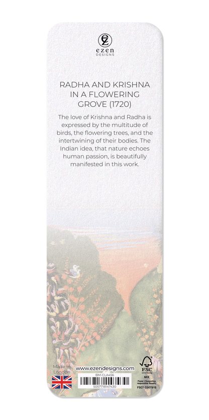 Ezen Designs - Radha and Krishna in a Flowering Grove (1720) - Bookmark - Back