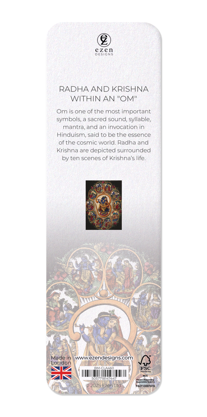 Ezen Designs - Radha and Krishna within an "Om" - Bookmark - Back