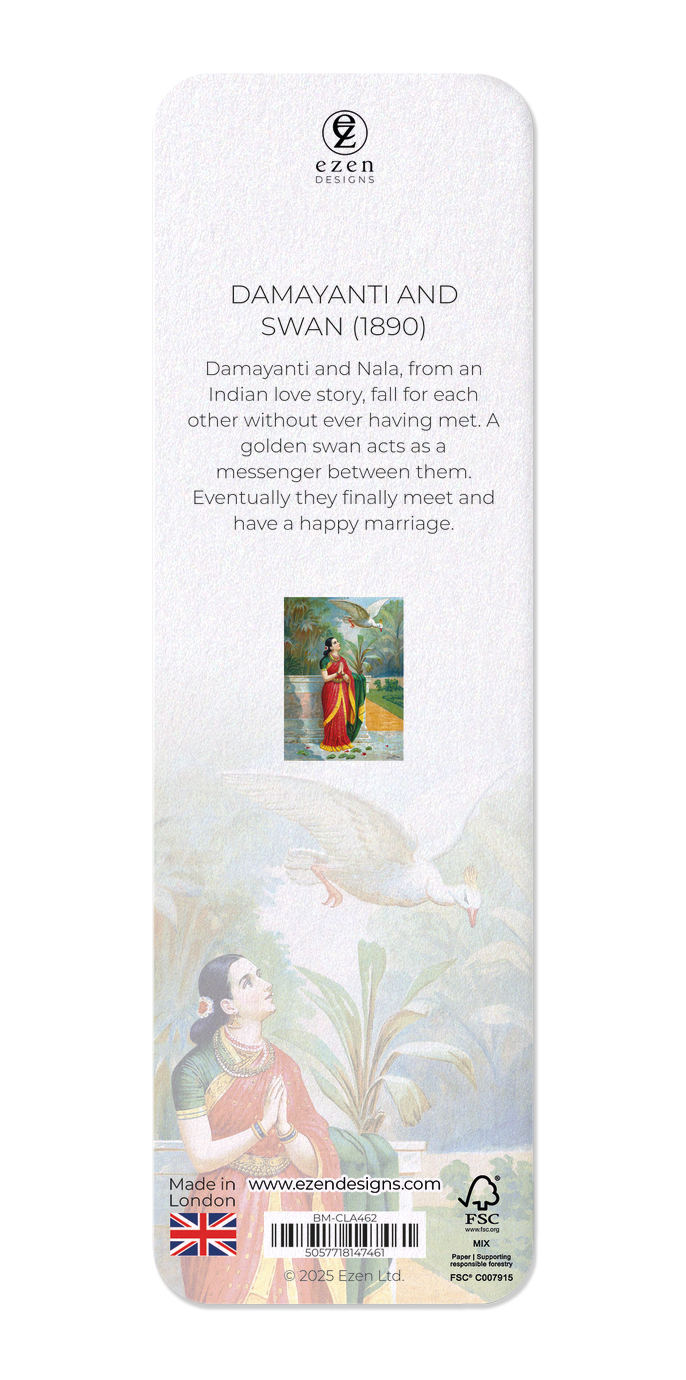 Ezen Designs - Damayanti and Swan (1890) - Bookmark - Back