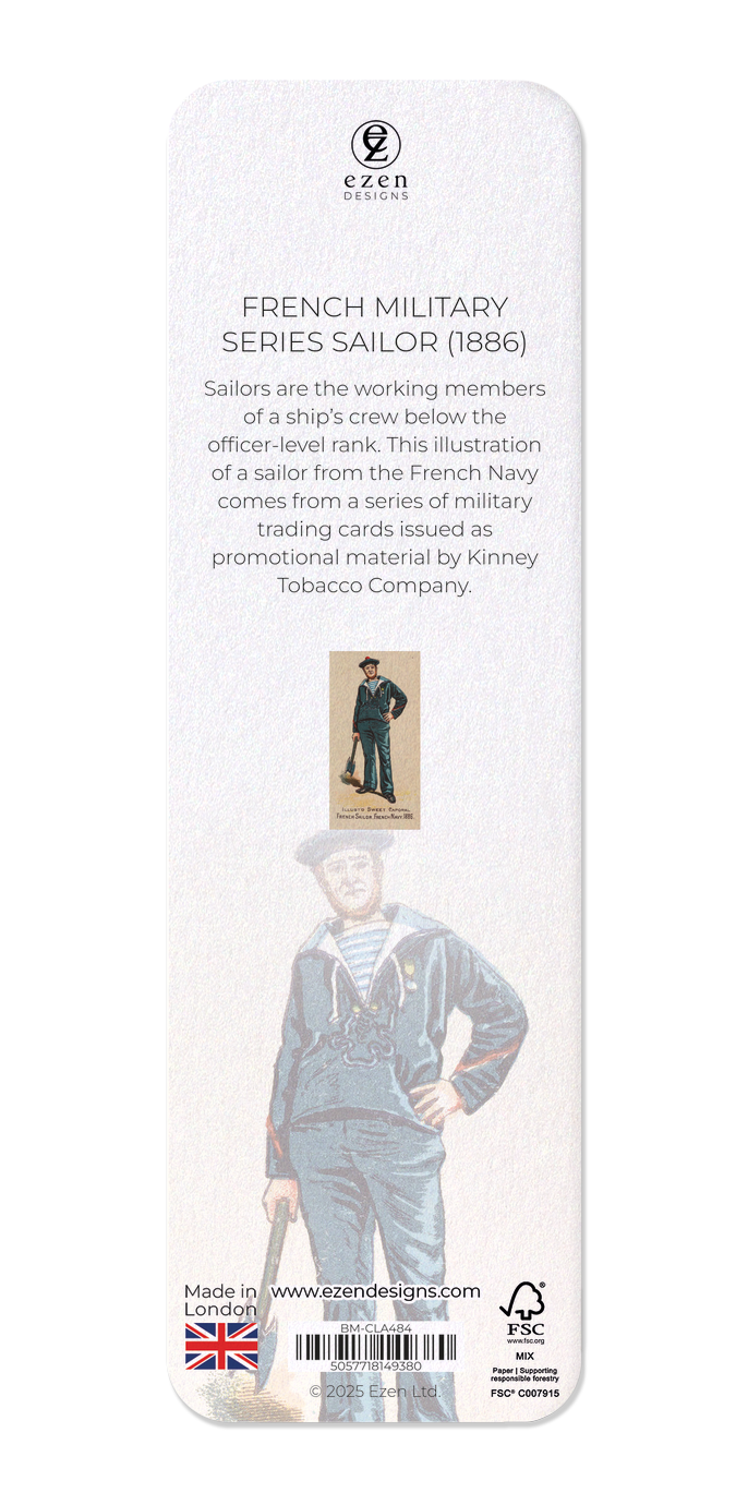 Ezen Designs - French Military Series Sailor (1886) - Bookmark - Back
