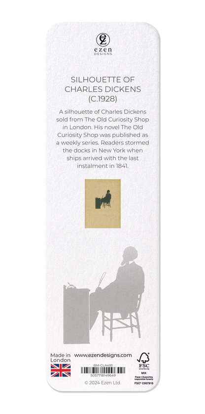 Ezen Designs - Silhouette of Charles Dickens (C.1928) - Bookmark - Back