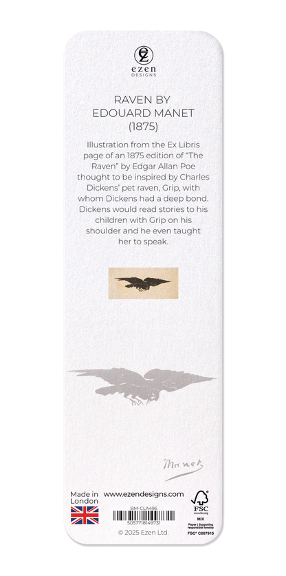 Ezen Designs - Raven by Edouard Manet (1875) - Bookmark - Back