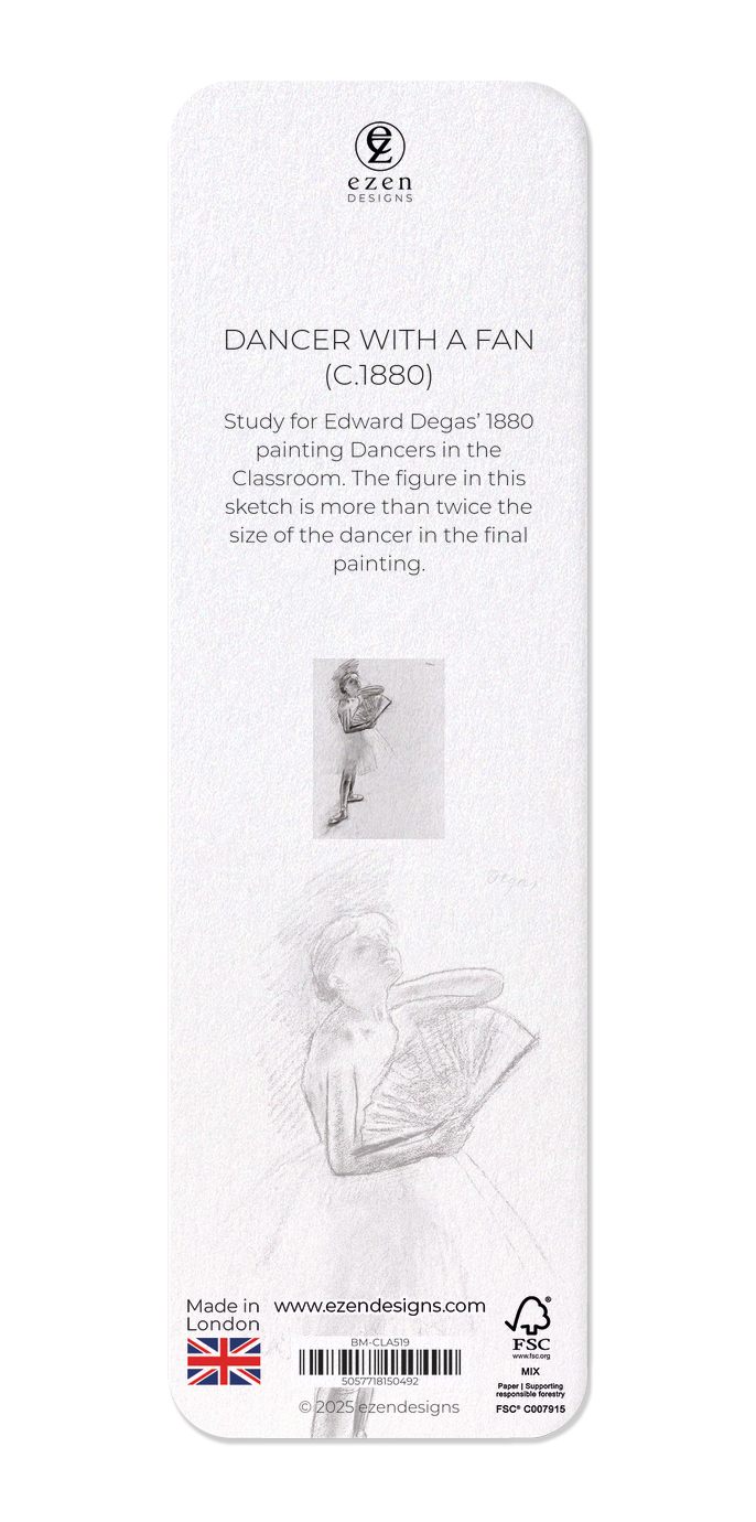 Ezen Designs - Dancer with a Fan (c.1880) - Bookmark - Back