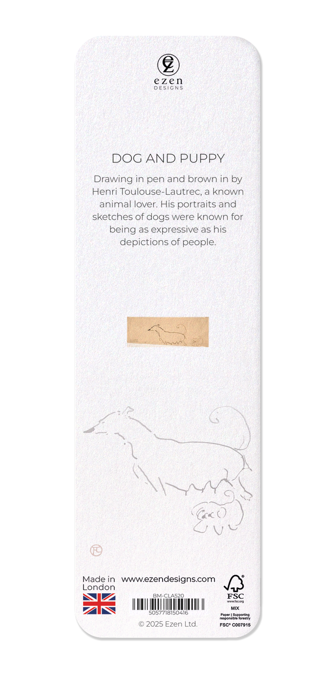 Ezen Designs - Dog and Puppy - Bookmark - Back
