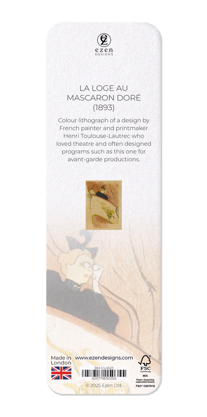 Ezen Designs - La Loge au Mascaron Doré (1893) - Bookmark - Back