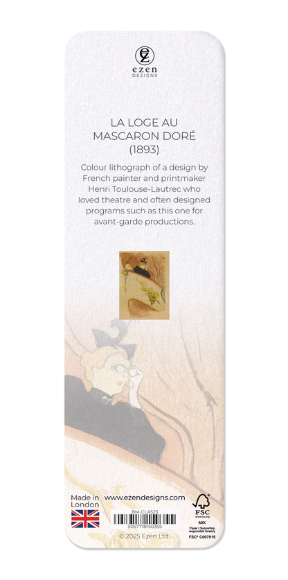 Ezen Designs - La Loge au Mascaron Doré (1893) - Bookmark - Back