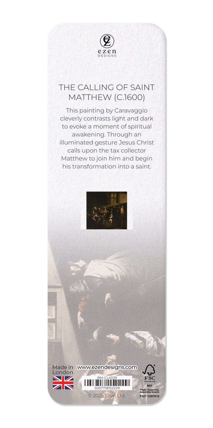 Ezen Designs - The Calling of Saint Matthew (c.1600) - Bookmark - Back