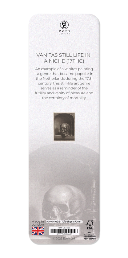 Ezen Designs - Vanitas Still Life in a Niche (17thC) - Bookmark - Back