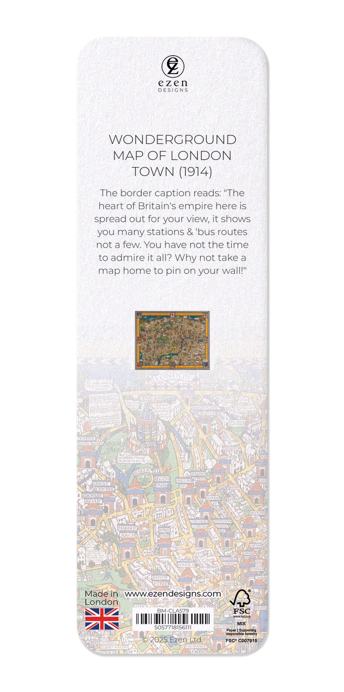Ezen Designs - Wonderground map of London Town (1914) - Bookmark - Back