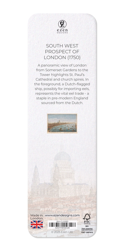 Ezen Designs - South West Prospect of London (1750) - Bookmark - Back