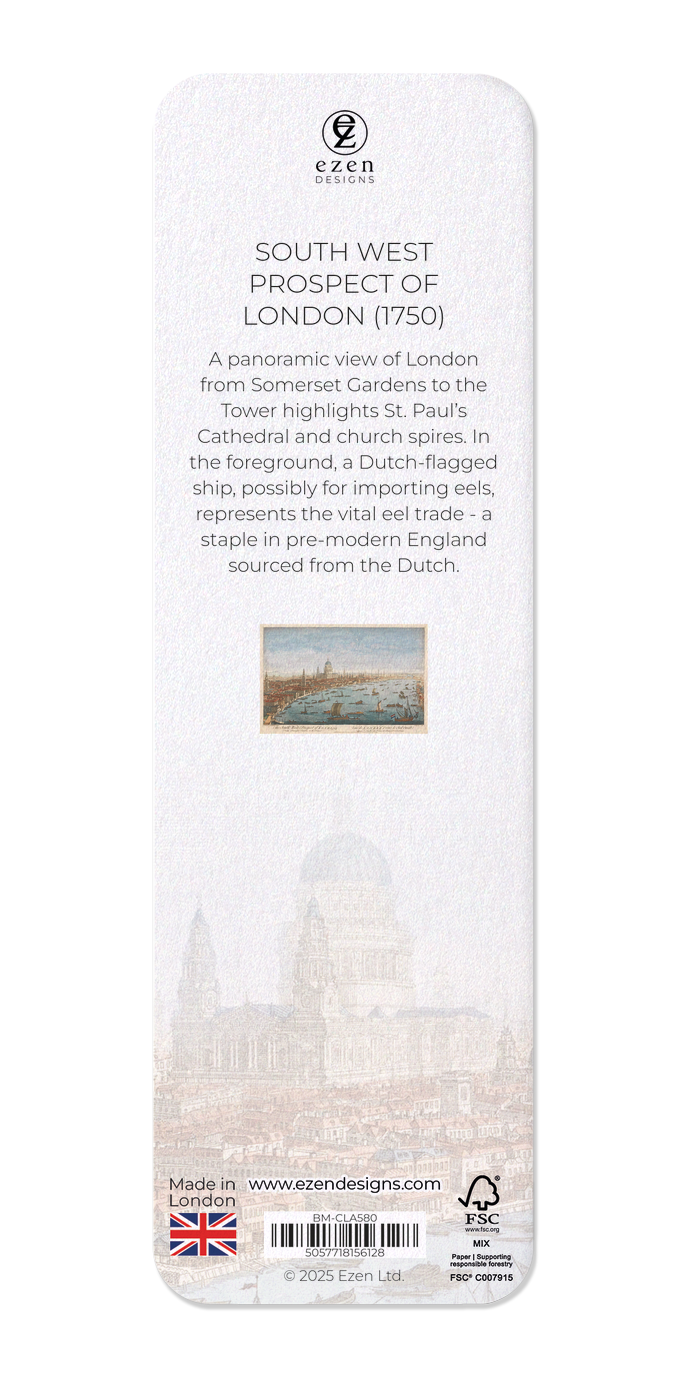 Ezen Designs - South West Prospect of London (1750) - Bookmark - Back