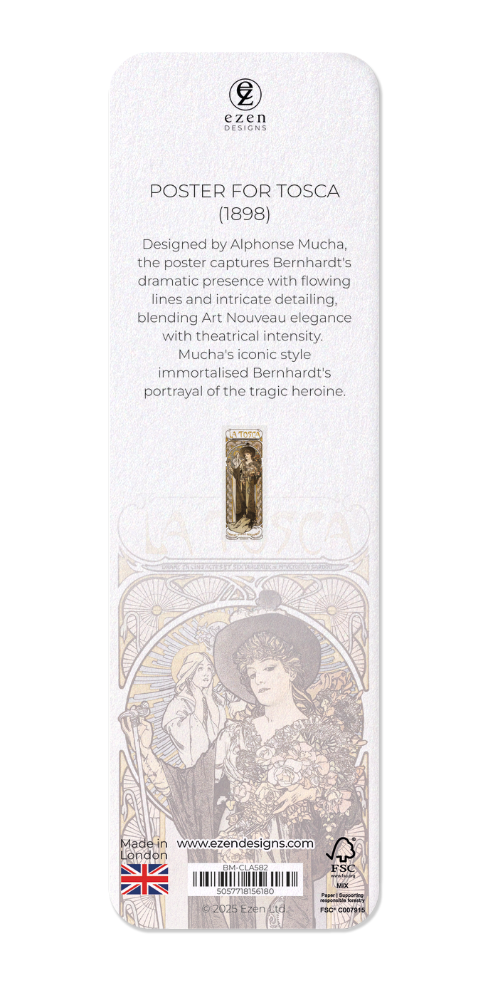 Ezen Designs - Poster for Tosca (1898) - Bookmark - Back