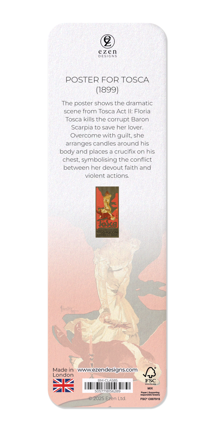 Ezen Designs - Poster for Tosca (1899) - Bookmark - Back