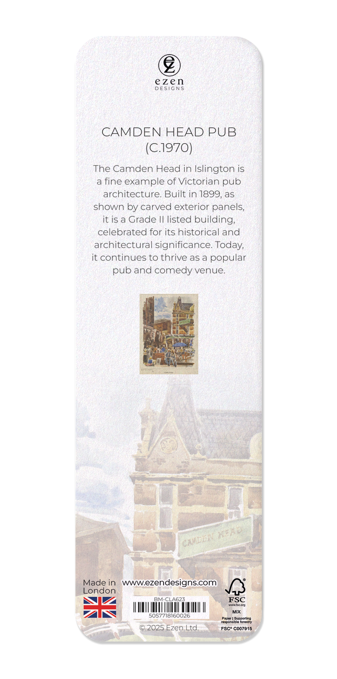Ezen Designs - Camden Head Pub (C.1970) - Bookmark - Back