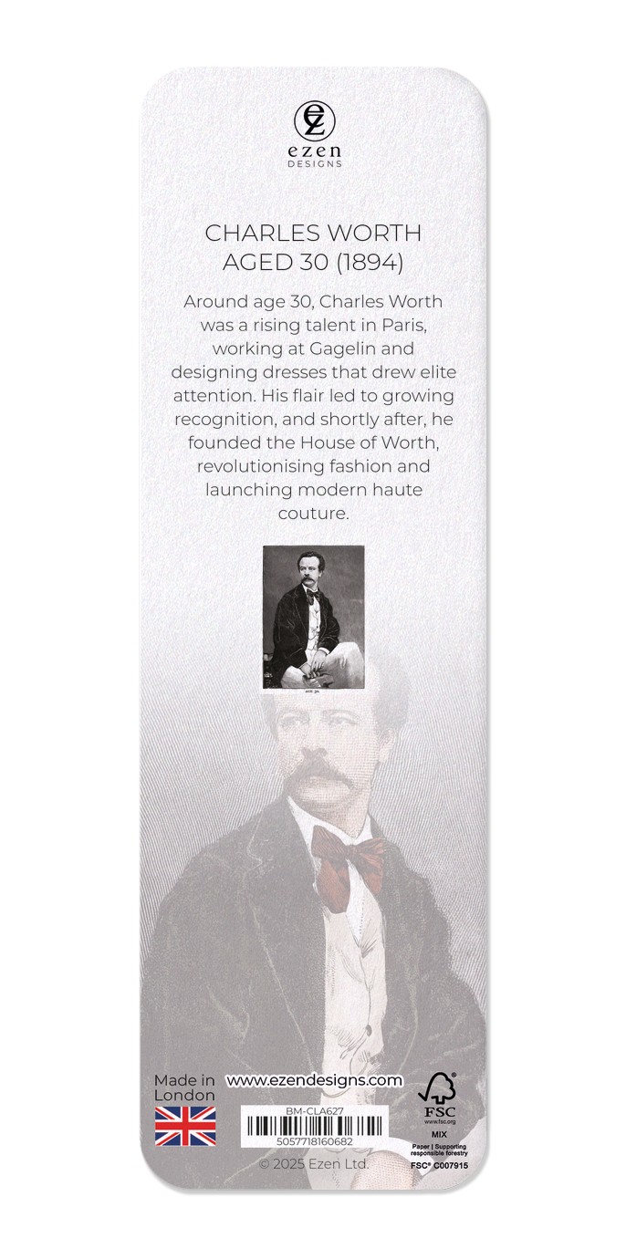 Ezen Designs - Charles Worth Aged 30 (1894) - Bookmark - Back