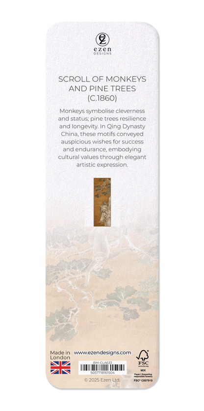 Ezen Designs - Scroll of Monkeys and Pine Trees (c.1860) - Bookmark - Back