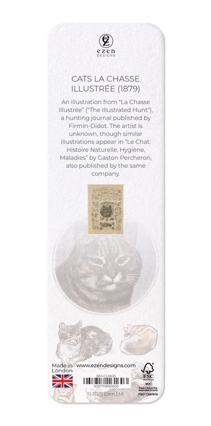 Ezen Designs - Cats La Chasse illustrée (1879) - Bookmark - Back