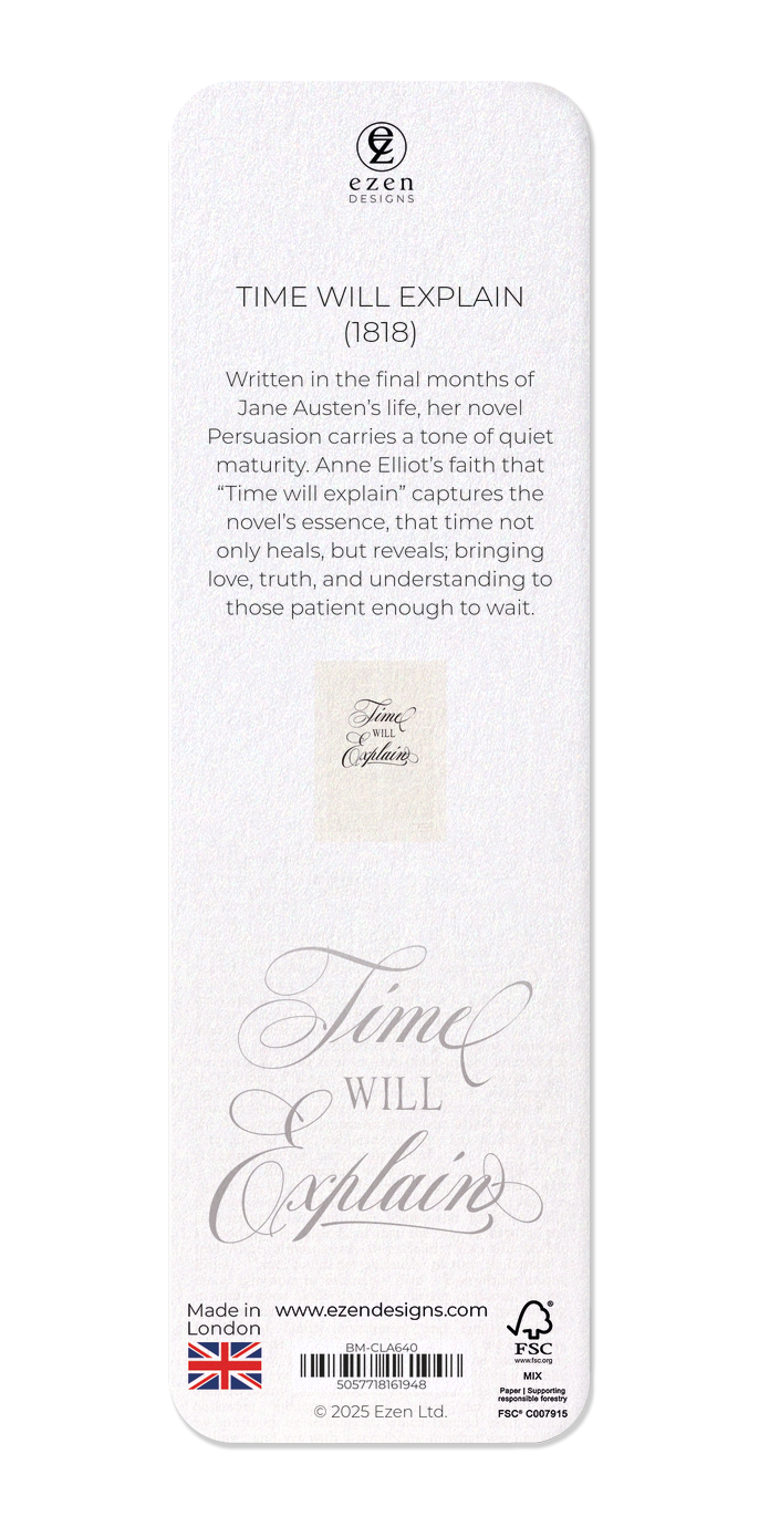Ezen Designs - Time Will Explain (1818) - Bookmark - Back