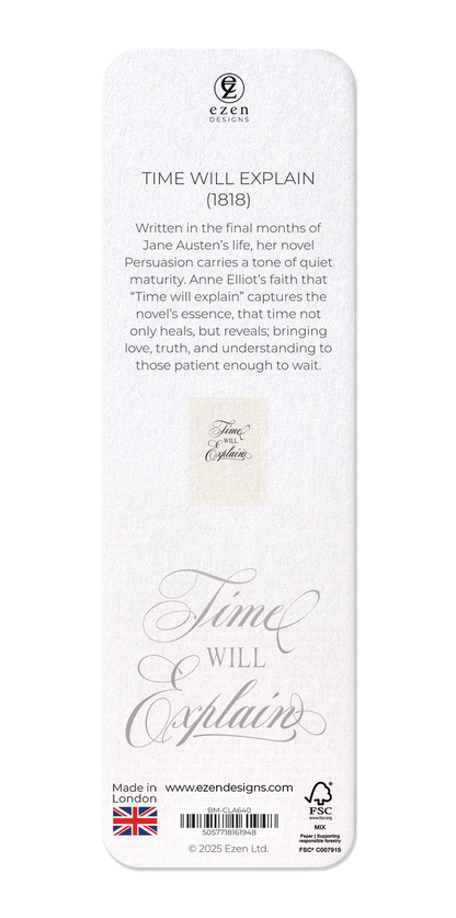 Ezen Designs - Time Will Explain (1818) - Bookmark - Back