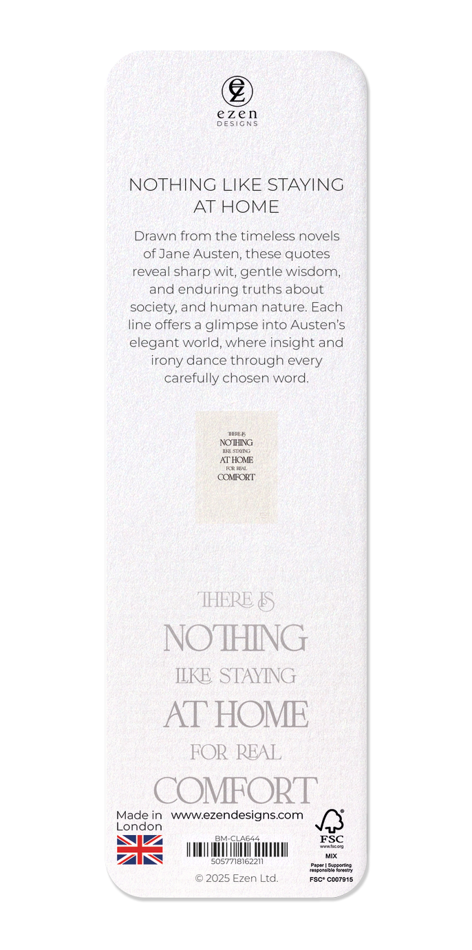 Ezen Designs - Nothing like staying at home - Bookmark - Back
