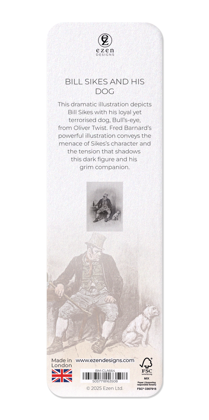Ezen Designs - Bill Sikes and his dog - Bookmark - Back