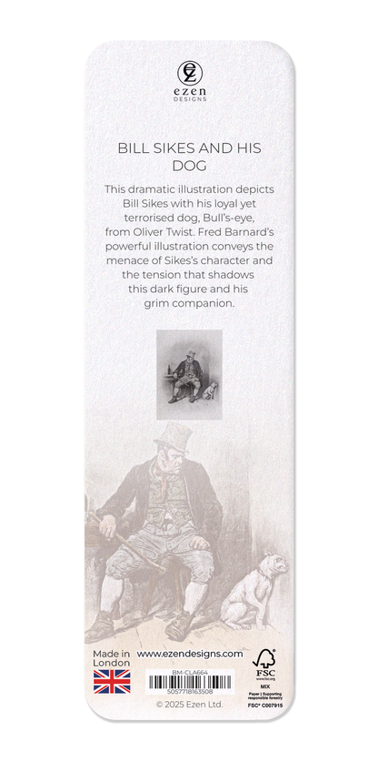 Ezen Designs - Bill Sikes and his dog - Bookmark - Back