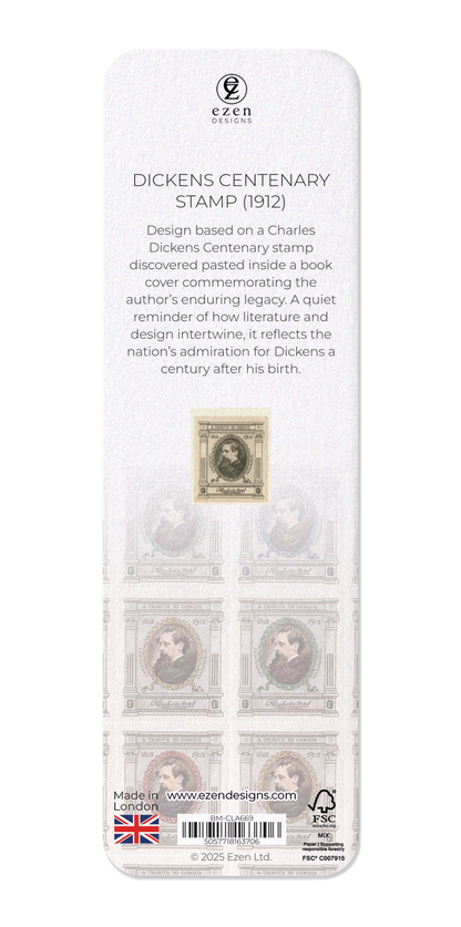 Ezen Designs - Dickens Centenary Stamp (1912) - Bookmark - Back