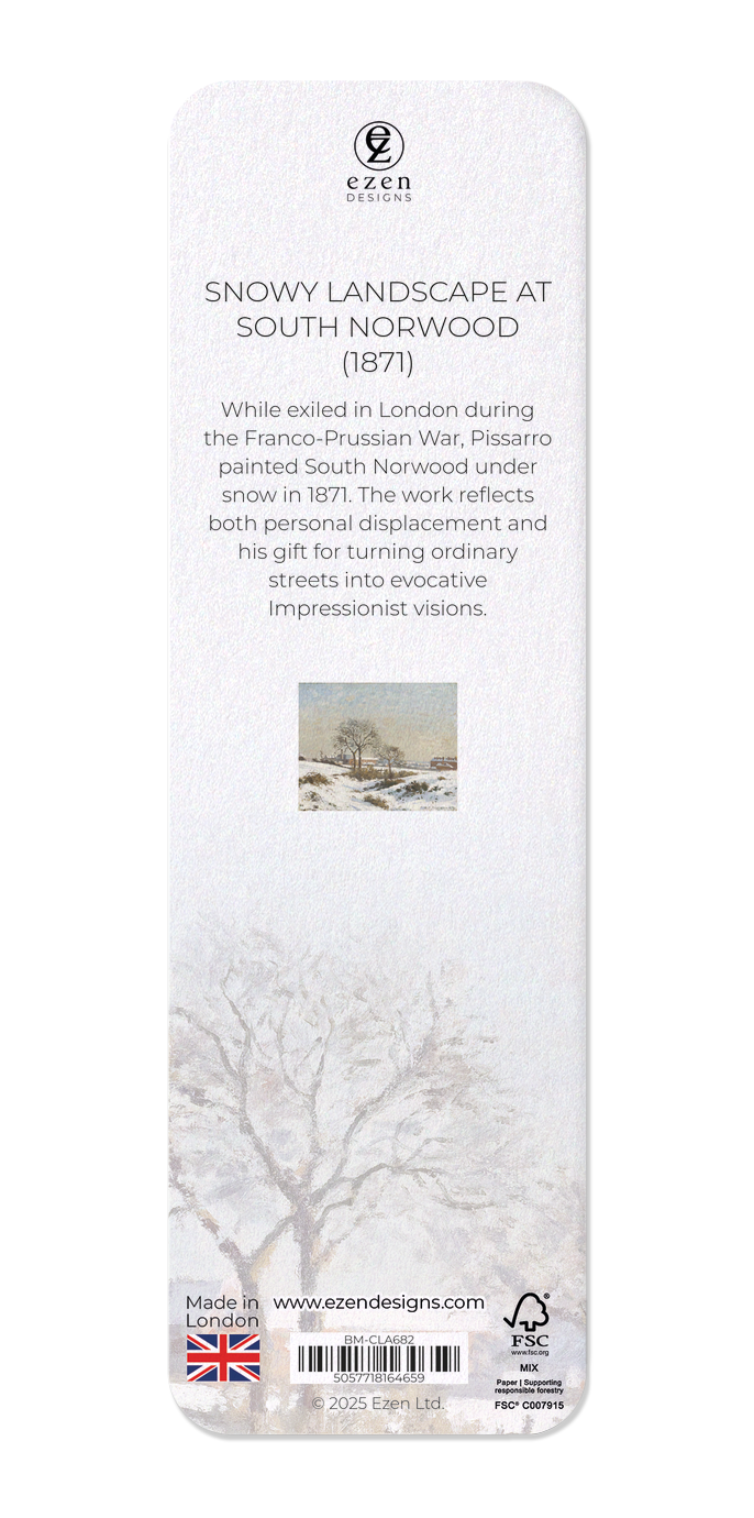 Ezen Designs - Snowy Landscape at South Norwood (1871) - Bookmark - Back