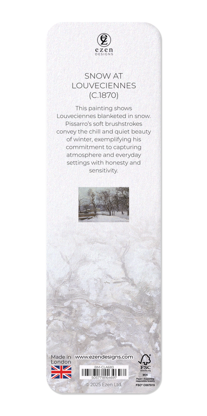 Ezen Designs - Snow at Louveciennes (c.1870) - Bookmark - Back