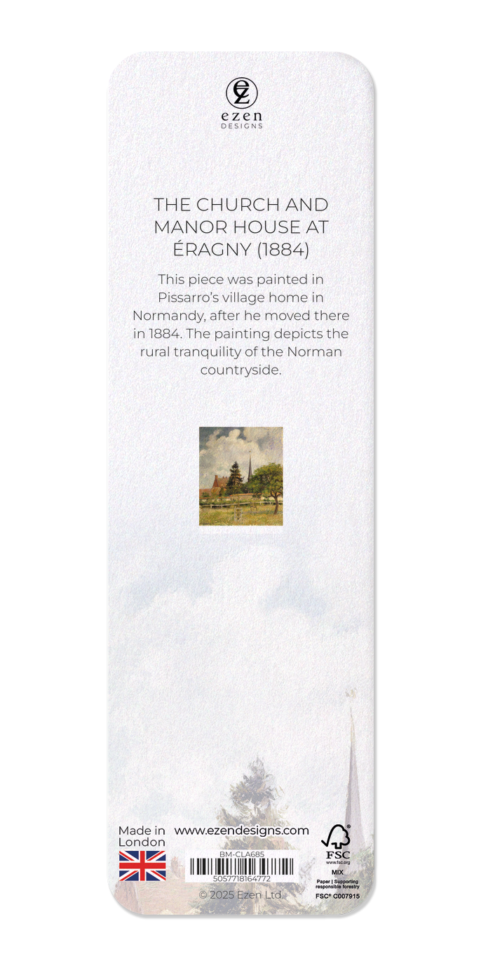 Ezen Designs - The Church and Manor House at Éragny (1884) - Bookmark - Back