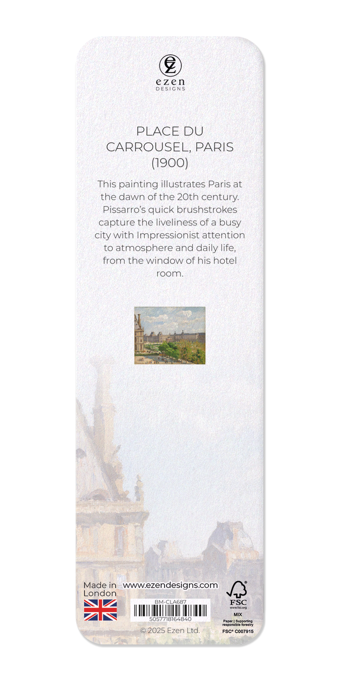 Ezen Designs - Place du Carrousel, Paris (1900) - Bookmark - Back