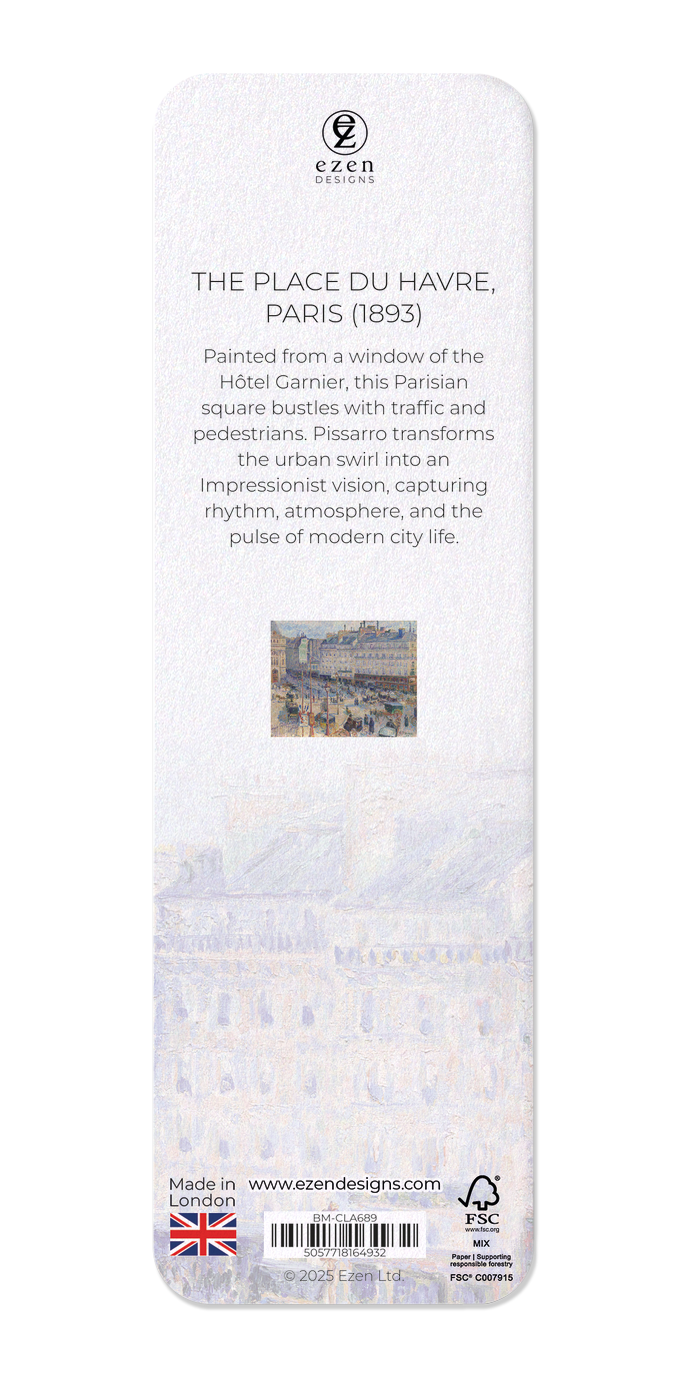 Ezen Designs - The Place du Havre, Paris (1893) - Bookmark - Back