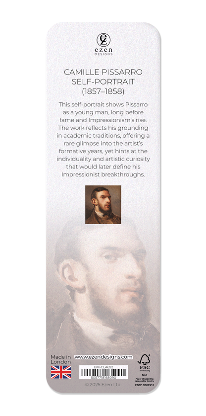 Ezen Designs - Camille Pissarro Self-Portrait (1857–1858) - Bookmark - Back