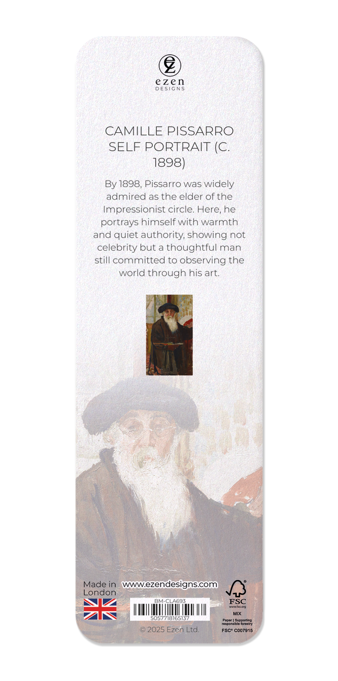 Ezen Designs - Camille Pissarro Self Portrait (c. 1898) - Bookmark - Back