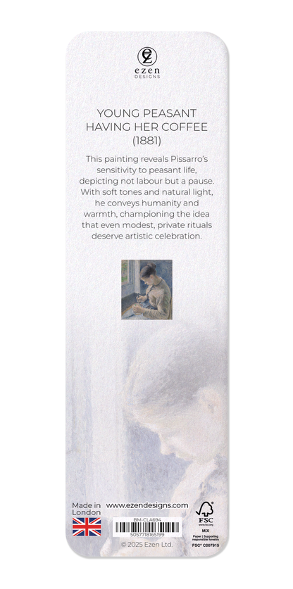 Ezen Designs - Young Peasant Having Her Coffee (1881) - Bookmark - Back