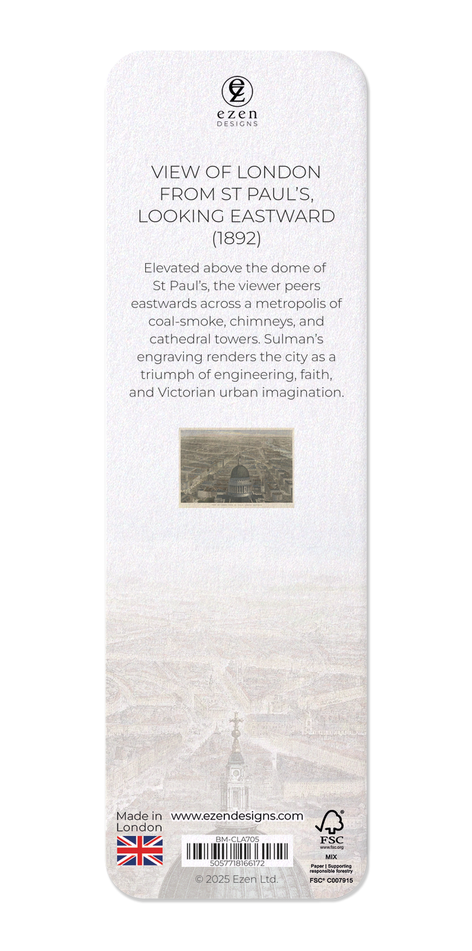 Ezen Designs - View of London from St Paul’s, Looking Eastward (1892) - Bookmark - Back