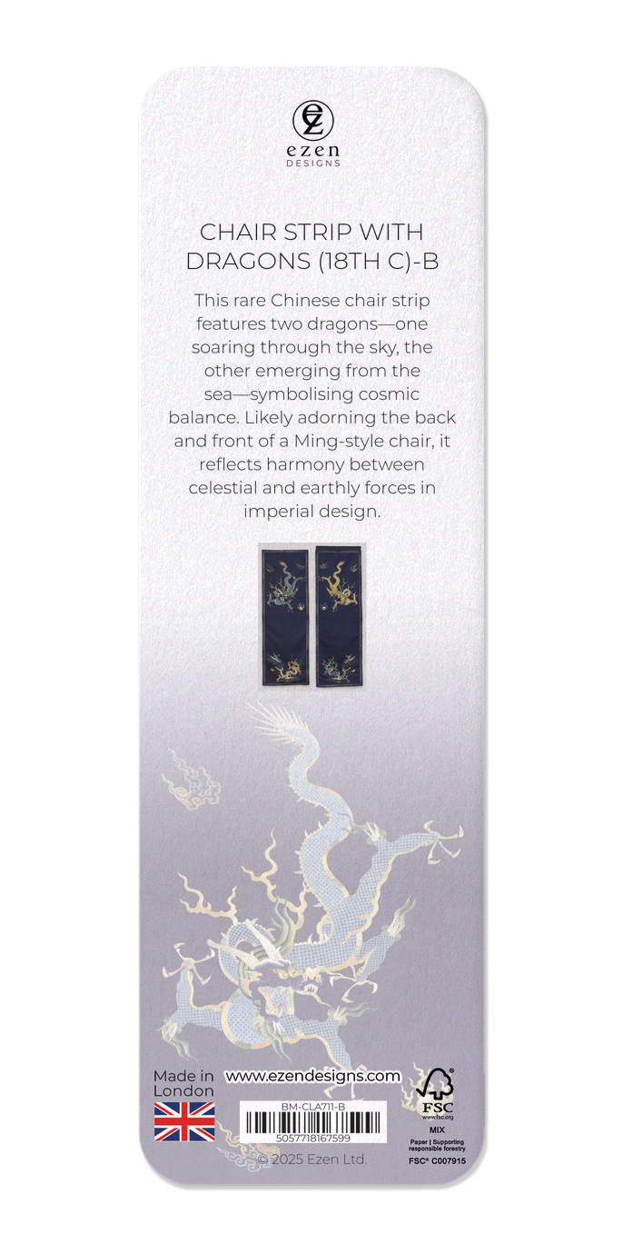 Ezen Designs - Chair Strip with Dragons (18th C)-B - Bookmark - Back