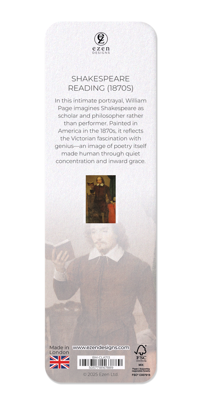 Ezen Designs - Shakespeare Reading (1870s) - Bookmark - Back