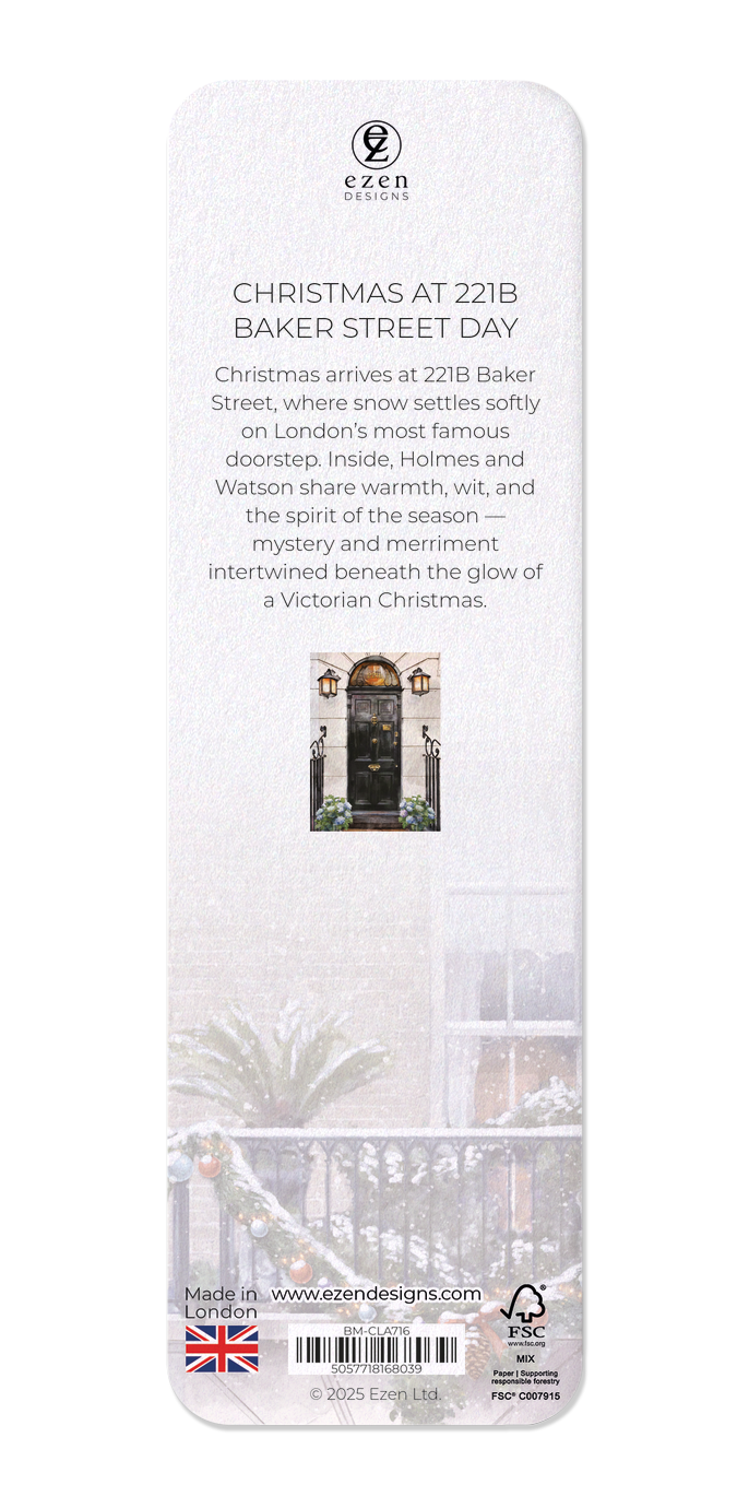 Ezen Designs - Christmas at 221B Baker Street Day - Bookmark - Back