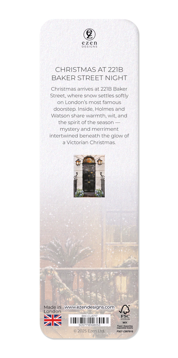 Ezen Designs - Christmas at 221B Baker Street Night - Bookmark - Back