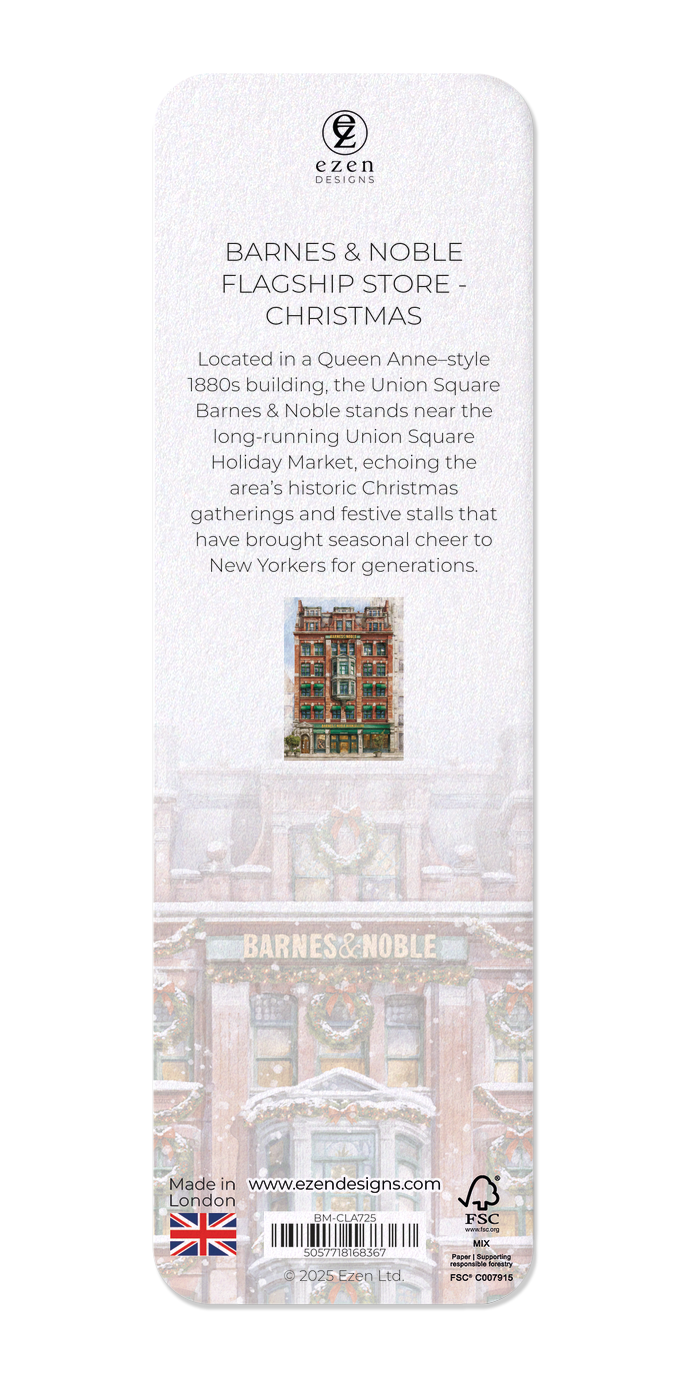 Ezen Designs - Barnes & Noble Flagship Store - Christmas - Bookmark - Back