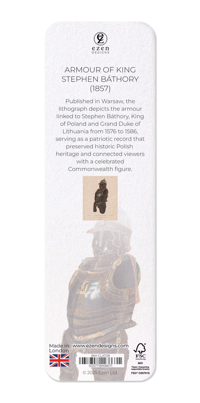 Ezen Designs - ARMOUR OF KING STEPHEN BÁTHORY (1857) - Bookmark - Back